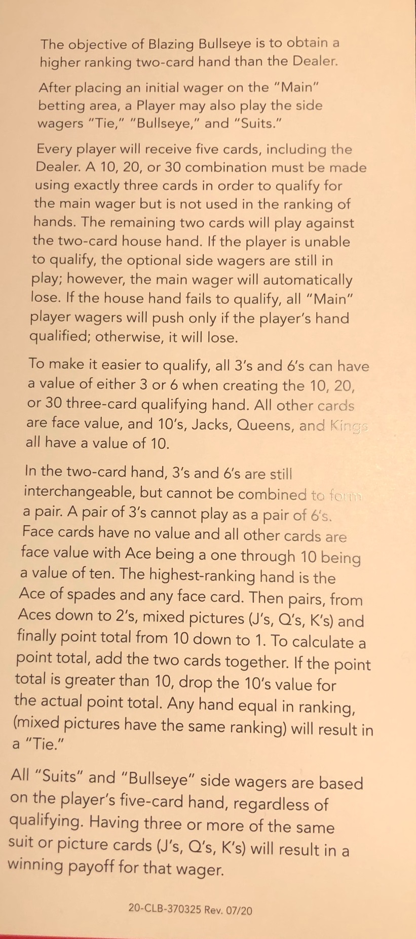 ظهر بطاقة رف بولز آي المشتعل