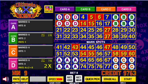 مثال 1 على Ultimate X Keno