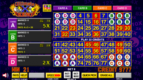 مثال 3 على Ultimate X Keno